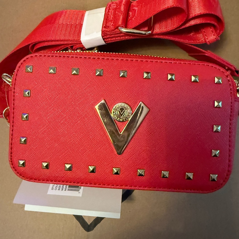 Red Studded Crossbody Bag Mario Valentino